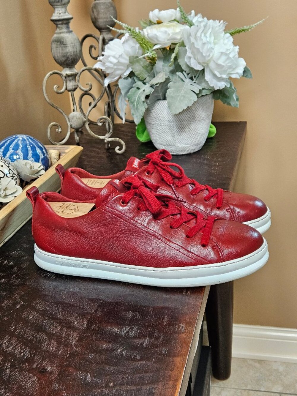 Camper Men's Runner Leather Sneakers, Red, Sz 13 (EU 46)